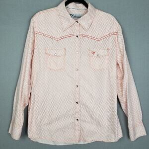 Cowgirl Hardware L Embroidered Western‎ Shirt Rhinestone Buttons Rodeo Cowgirl